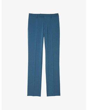 Sandro Straight-Leg Regular-Fit Wool Trousers - Blue