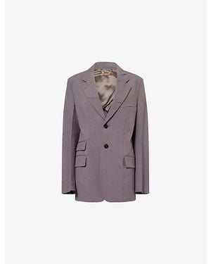 Victoria Beckham Single-Breasted Notch-Lapel Wool-Blend Jacket - Grey