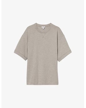 Reiss Finley Round-Neck Short-Sleeve Thermal T-Shirt - Grey