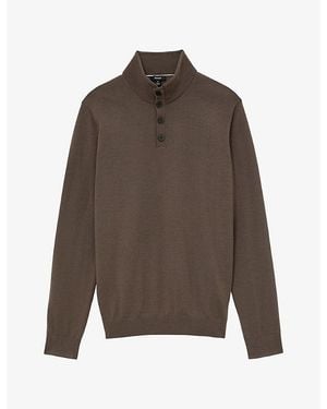 Reiss Farnham High-Neck Wool Sweater - Brown