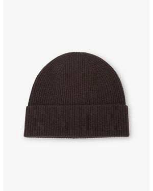 Reiss Chaise Ribbed Wool Beanie - Brown