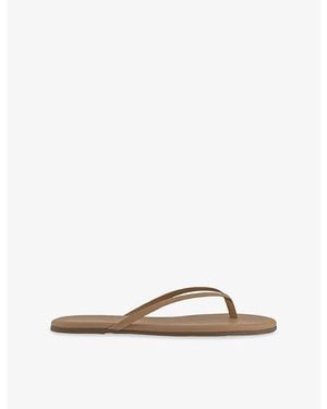 TKEES Lily Nude Foundations Leather Flip Flops - Brown