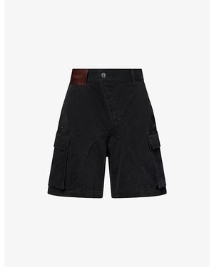 JW Anderson Twisted Patch Cargo Cotton Shorts - Black