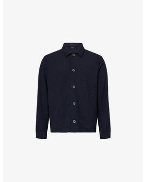 Sunspel Textured Lightweight Wool Jacket - Blue