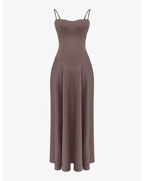 House Of Cb Anabella Fitted-Bodice Lace-Up Satin Maxi Dress in Black | Lyst