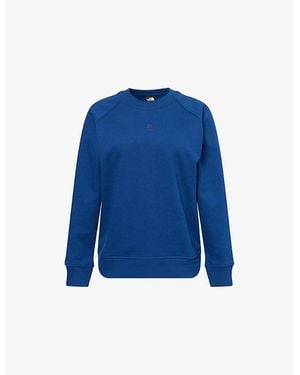 The North Face Tonal Logo-Embroidery Relaxed Cotton-Jersey Sweatshirt - Blue