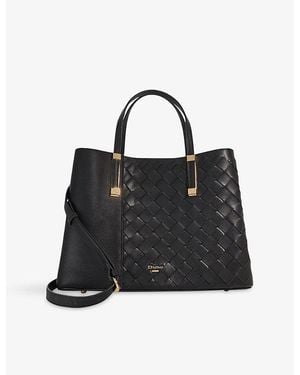 Dune Dorry Weave Leather Tote Bag - Black