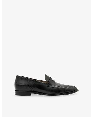 AllSaints Jules Stitch Leather Loafers - Black