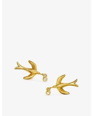 Missoma Harris Reed Taking Flight 18Ct Plated Brass Stud Earrings - Metallic