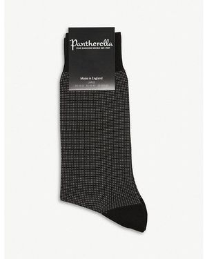Pantherella Birdseye Wool-Blend Socks - Black