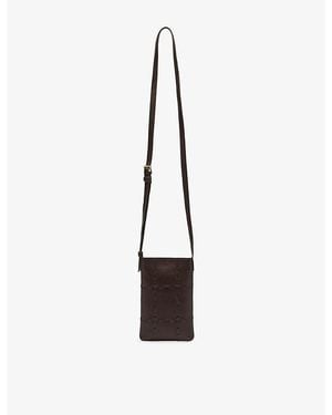 Whistles Whipstitch Leather Phone Bag - Brown