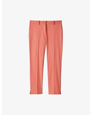JOSEPH Bing Court Slim-Leg Mid-Rise Stretch-Gabardine Trousers - Red