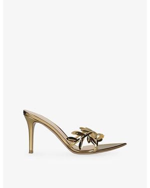 Gianvito Rossi Flavia 85 Leather Heeled Sandals - Metallic