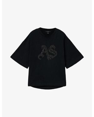 AllSaints Icon Amelie Logo-Embellished Cotton T-Shirt - Black