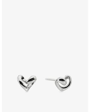 Monica Vinader Infinity Heart Small Sterling- Stud Earrings - White