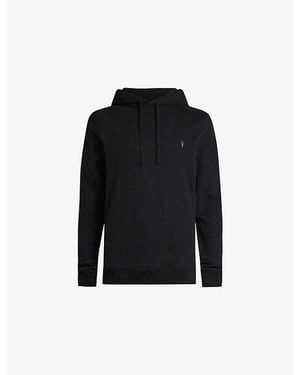 AllSaints Raven Logo-Embroidered Zip-Up Cotton Hoody - Black