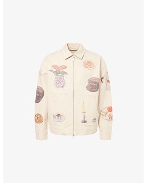Les Deux Robert Aop Printed Cotton Jacket - Natural