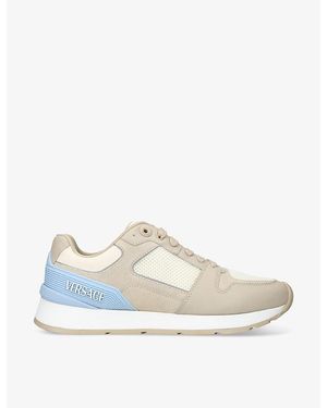 Versace Panelled Low-Top Leather Trainers - White