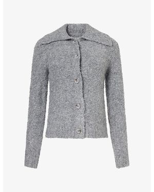 4th & Reckless Carson Collared Knitted Cardigan - Gray