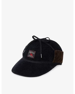 Polo Ralph Lauren Branded-Patch Earflap Corduroy Cap - Black