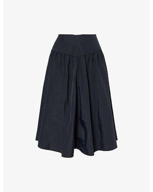 Peachy Den Deba Zipped Midi Skirt - Blue