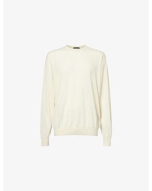 Tom Ford Crew-Neck Fine-Knit Cashmere Sweater - White