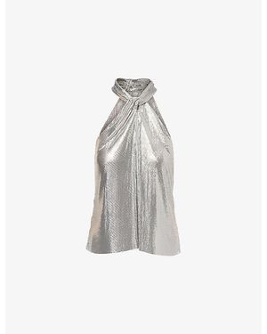 Rabanne Haut Mesh Tank Top - Gray