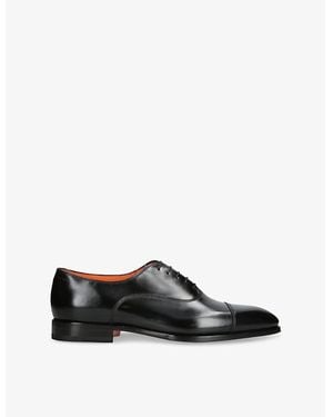 Santoni Adrian Leather Oxford Shoes - Black