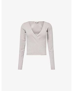 The Couture Club Wrap-Around Long-Sleeve Knitted Cardigan - White