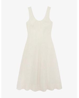 The White Company Scoop-Neck Linen-Blend Midi Dress - White