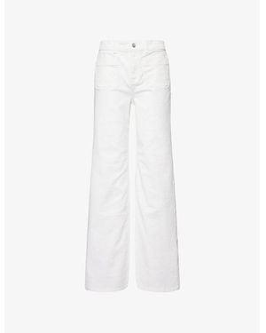 ME+EM Patch-Pocket Subtle Flared Stretch-Denim Blend Jeans - White