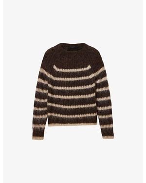 AllSaints Riga Striped Knitted Sweater - Black