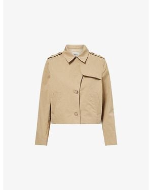 FRAME The Short Cotton Trench Jacket - Natural