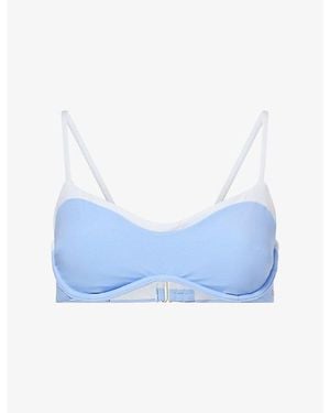WE Are Tala Contrast Underwired Bikini Top - Blue