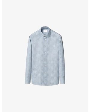 Eton Signature Twill Motif Contemporary-Fit Cotton Shirt - Blue