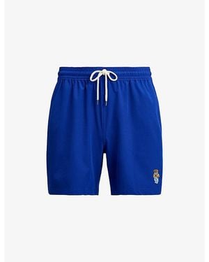 Polo Ralph Lauren Brand-Embroidered Drawstring-Waist Swim Shorts - Blue