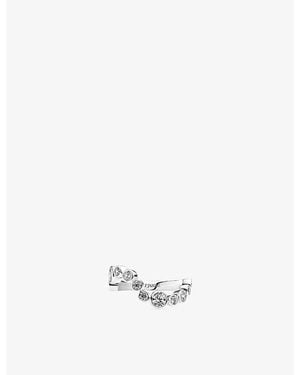 Sif Jakobs Sardinien Wave Rhodium-Plated 925 Sterling- And Cubic-Zirconia Ring - White