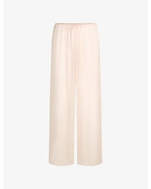 Skims Romance Wide-Leg Silk Trousers - Natural