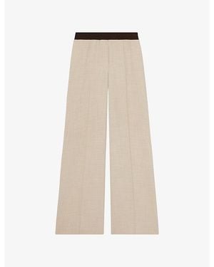 Reiss Wilde Wide-Leg High-Rise Stretch-Woven Trousers - Natural