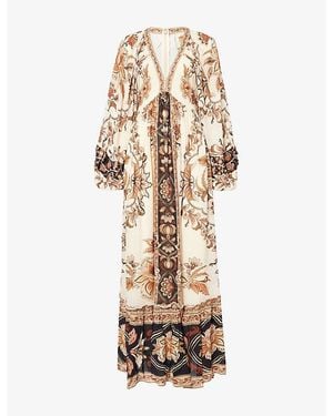 FARM Rio Majestic Garden Printed Woven Maxi Dress - Natural