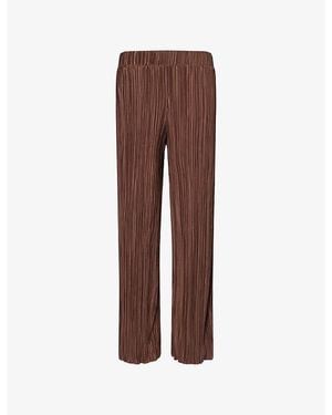 4th & Reckless Olivia Plisse Woven Pants - Brown