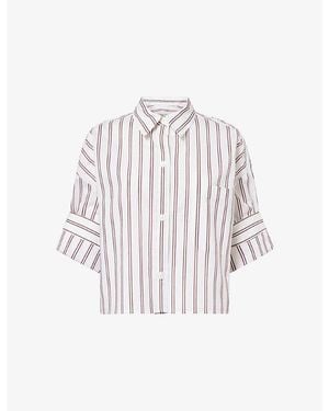 Twp Next Ex Striped Cotton And Silk-Blend Shirt - White