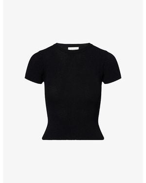 Dissh Clo Ribbed Baby Woven T-Shirt - Black