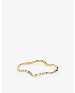 Missoma Molten Snow Ripple Hinged 18Ct-Plated Brass And Zirconia Bangle - Metallic