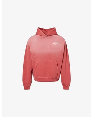 The Couture Club Spray-Wash Logo-Print Cotton Hoody - Red
