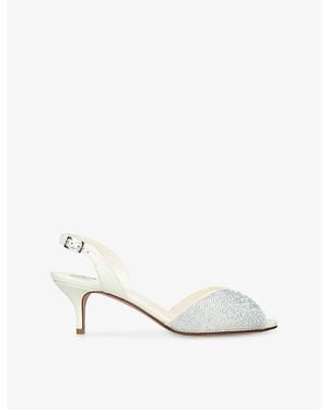 Gina Arabel Heeled Leather Sling-Backs - White