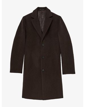 Reiss Knight Single-Breasted Wool-Blend Coat - Black