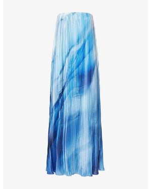 4th & Reckless Finley Pleated Woven Maxi Dress - Blue