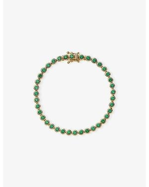 Missoma Tennis Round 18Ct-Plated Brass And Emerald Bracelet - Metallic