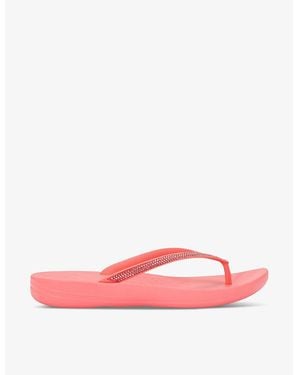 Fitflop Iqushion Deluxe Ergonomic Leather Slides - Pink